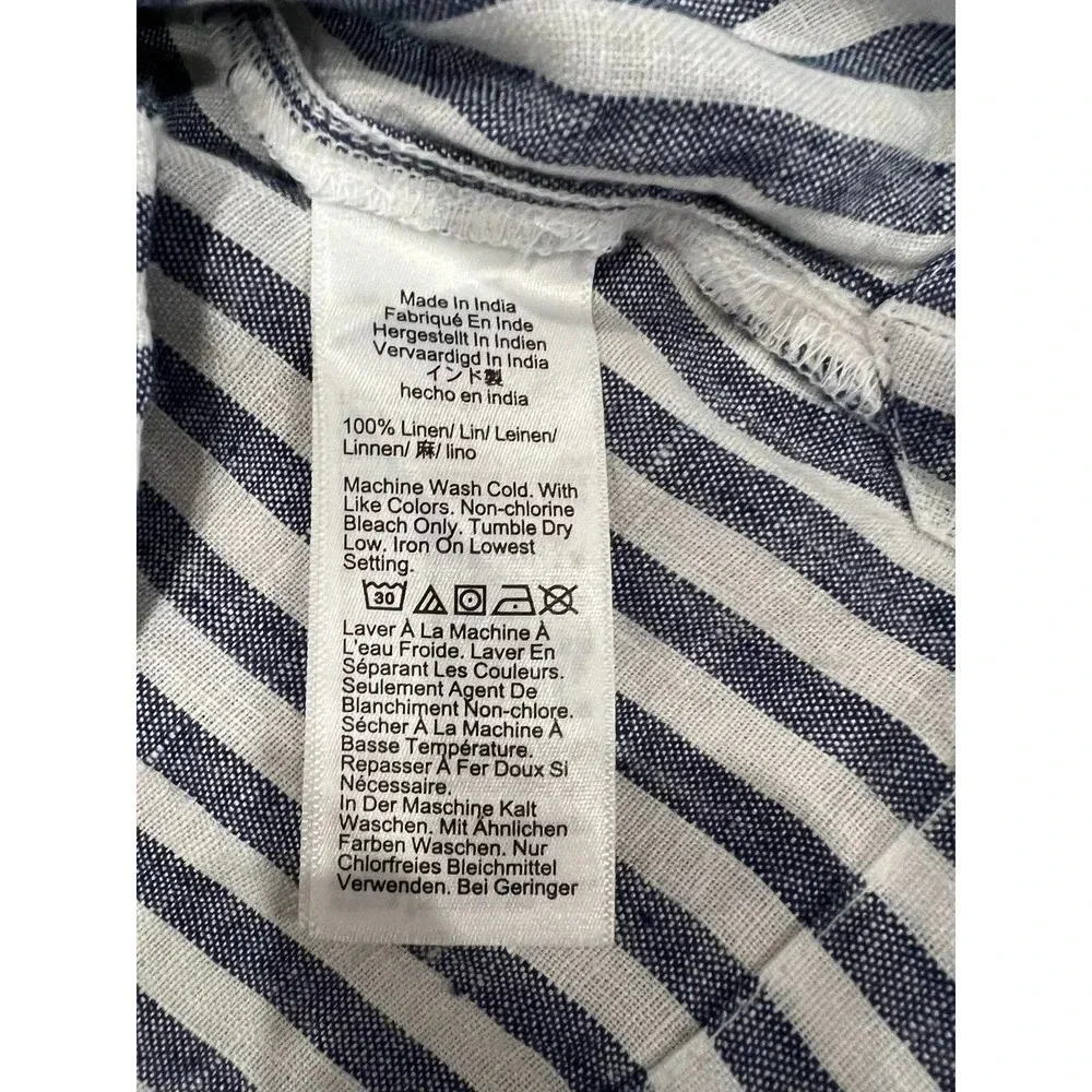 J crew Flutter-sleeve linen V-neck top in stripe